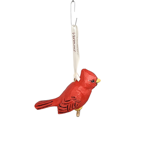 Handcarved Wood Ornament - Red Cardinal