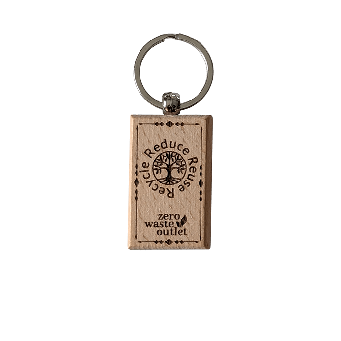"Don't Forget Reusable Bags" Wooden Keychain
