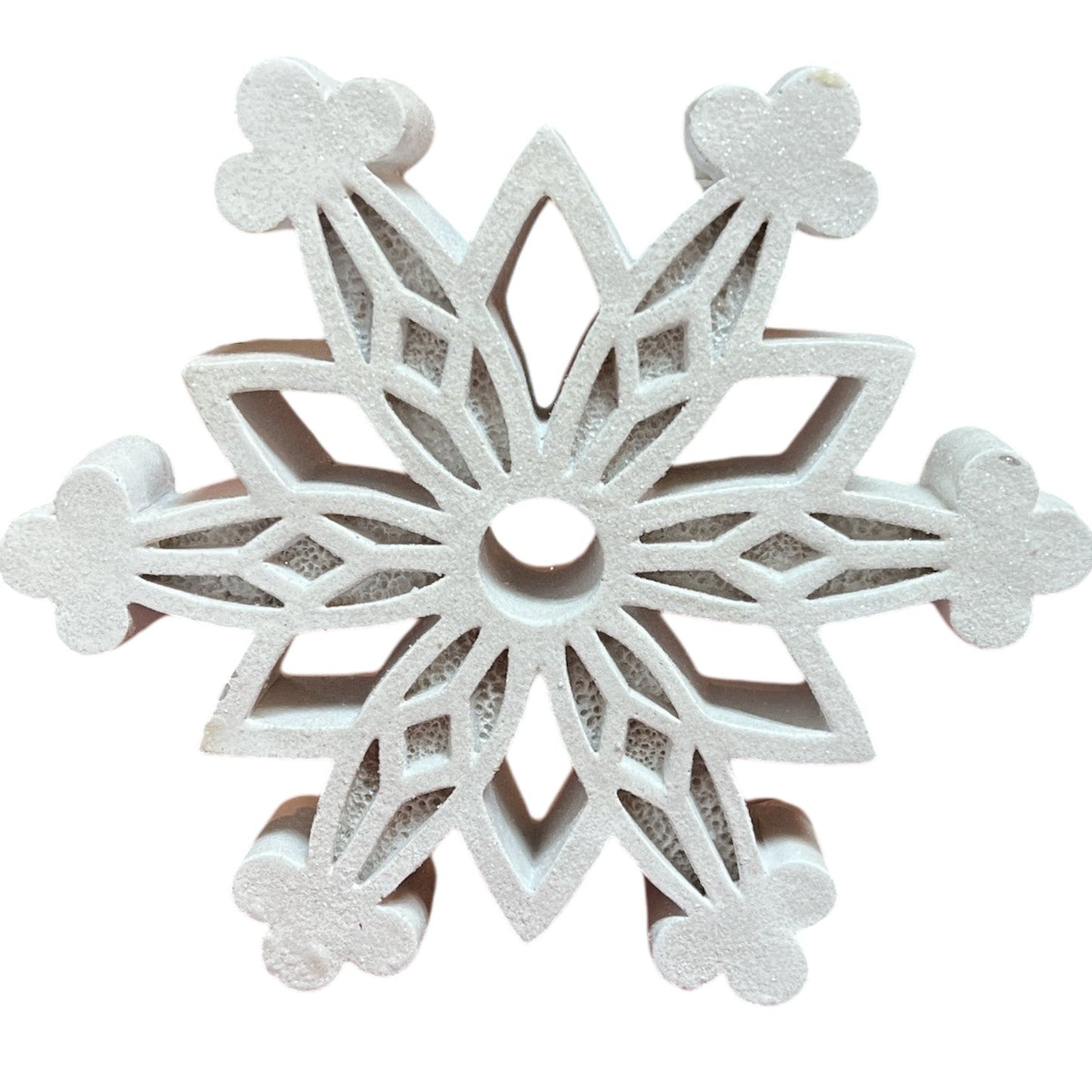 Resin Holiday Snowflake Shelf Sitter - Open Center