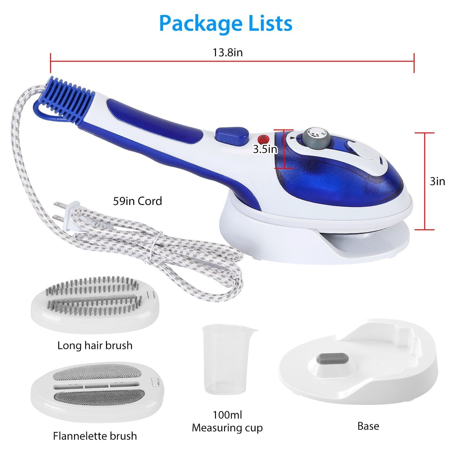 800W Handheld Electric Steam Anti-Scalding Anti Dripping Portable Iron Garment Steamer Fabric Clothes Laundry Steam Brush with 3 Adjustable Steam
