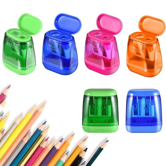Pencil Sharpeners, Manual Pencil Sharpener,Dual Holes Handheld Pencil Sharpeners With Lid For Kids Adults School Office Home Supply
