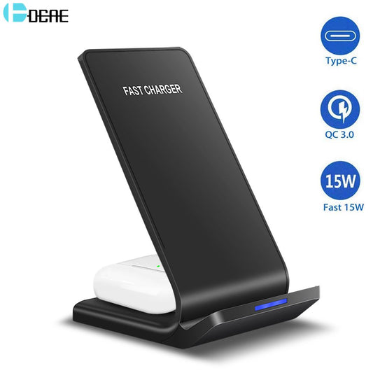 30W Wireless Charger for Samsung S22 S21 Note 20 15W 2 in 1 Fast Charging Stand For iPhone 14 13 12 11 XS XR X 8 Airpods Pro
