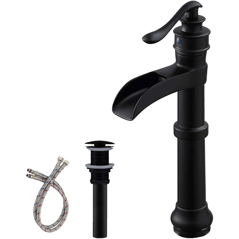 Waterfall Single Hole Single-Handle Vessel Bathroom Faucet With Pop-up | Faucets | Kitchen + Metal