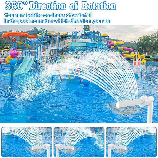 Waterfall Swimming Pool Fountain Fish Pond Waterfall Fountain Adjustable Pool Decoration Cooling Spray For Yard