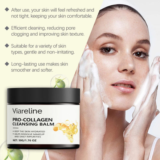 Viareline Collagen Makeup r Gentle Skin, Refreshing, Emulsifying, Rinsing, Moisturizing And Brightening