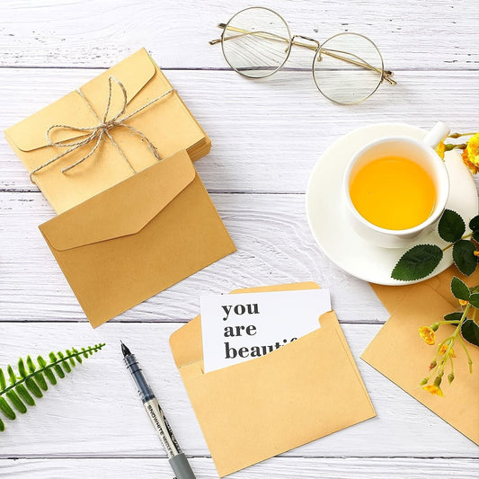 50pcs Gift Card Envelopes, Mini Paper Card Envelopes Covers, Credit Card Envelopes Covers For Christmas Gift Cards Invitations Business Bills Mini Cards