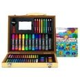 Art 101 Budding Artist 78 Piece Creative Colorable Wood Art Set, Colored Pencils, Watercolors, Markers, & Crayons