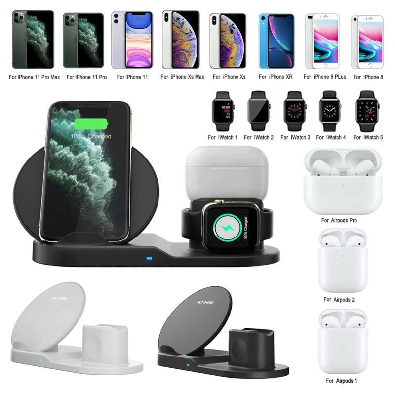 3 In 1 Wireless Charger Stand Quick Charging Dock Station For IPhone Apple Watch Airpods For Samsung S10 S9 10W Fast Charging