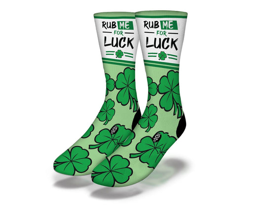 RUB ME FOR LUCK Funny St Patrick's Day Socks