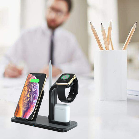 Besegad 4 in 1 Assemable Fast Wireless Charging Stand Dock Station for iPhone XS Max Apple Pencil iWatch Series 1 2 3 4 Airpods