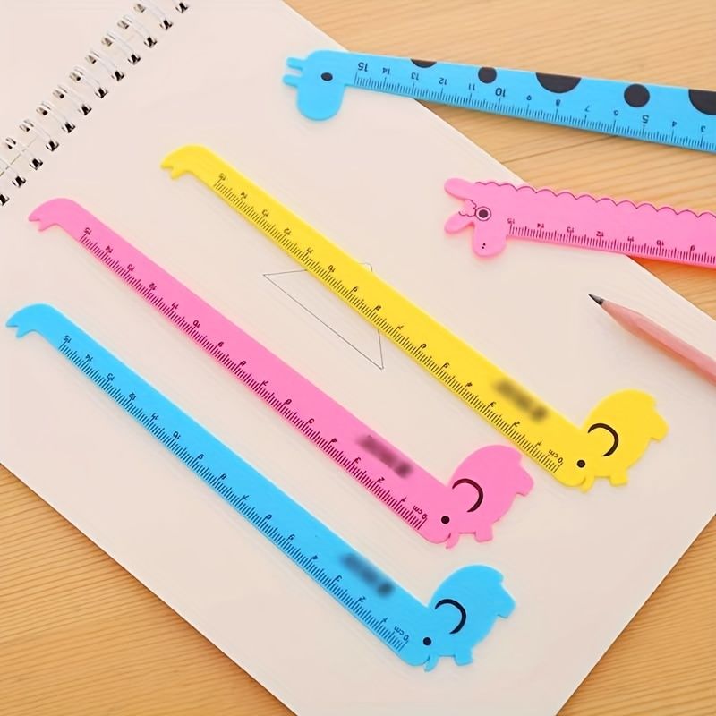 1pc Cartoon Animal Giraffe Plastic Straight Ruler Kawaii Cute Sweet Straight Ruler