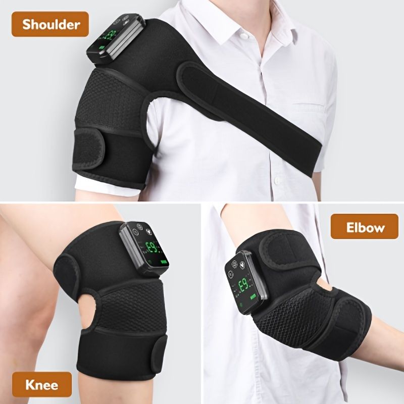 Relieve Knee, Shoulder & Elbow Pain with this Cordless Heated Knee Brace Shoulder Wrap - 3 Adjustable Temperatures & Vibration Massage - Perfect Gift for Birthdays & Valentine's Day!