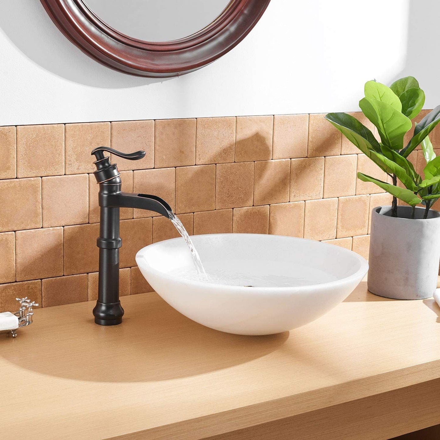 Waterfall Single Hole Single-Handle Vessel Bathroom Faucet With Pop-up | Faucets | Kitchen + Metal