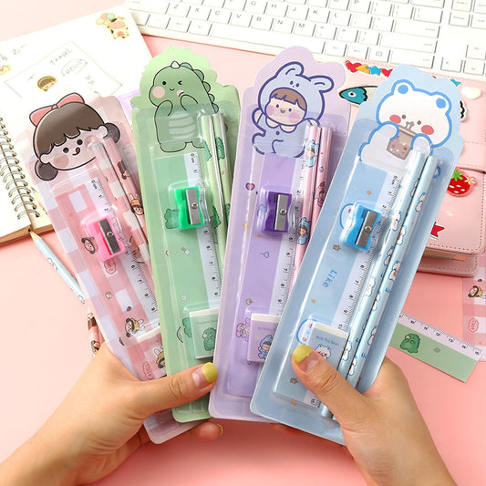 5pcs/Set Cartoon Pencil Set Pencil Funny Writing Tool For Office School