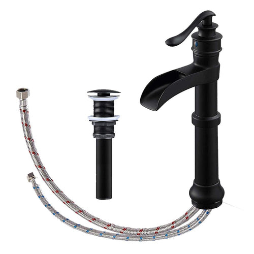Waterfall Single Hole Single-Handle Vessel Bathroom Faucet With Pop-up | Faucets | Kitchen + Metal