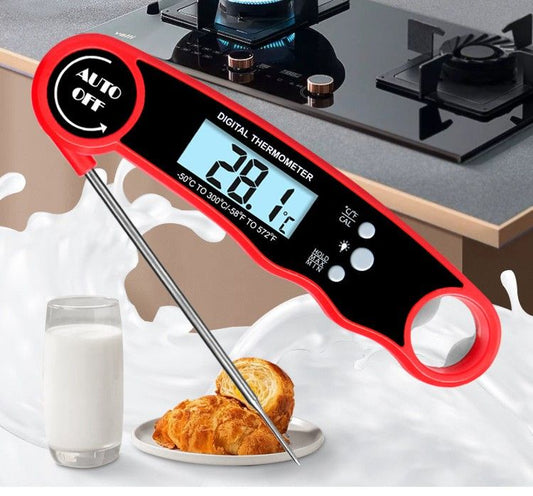 Digital Meat Thermometer with Probe - Waterproof; Kitchen Instant Read Food Thermometer for Cooking; Baking; Liquids; Candy; Grilling BBQ & Air Fryer