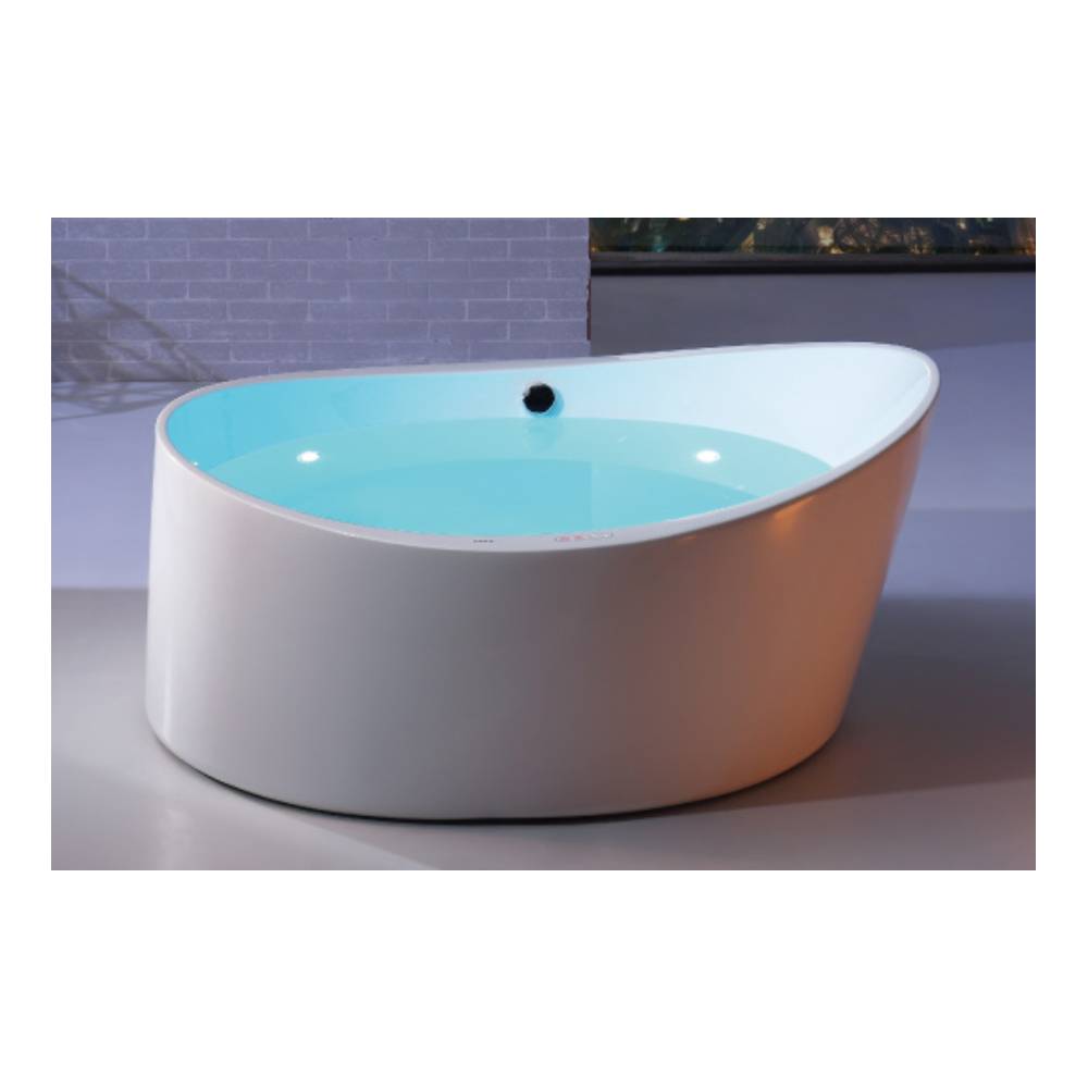 EAGO AM2130 66" Round Free Standing Acrylic Air Bubble Bathtub