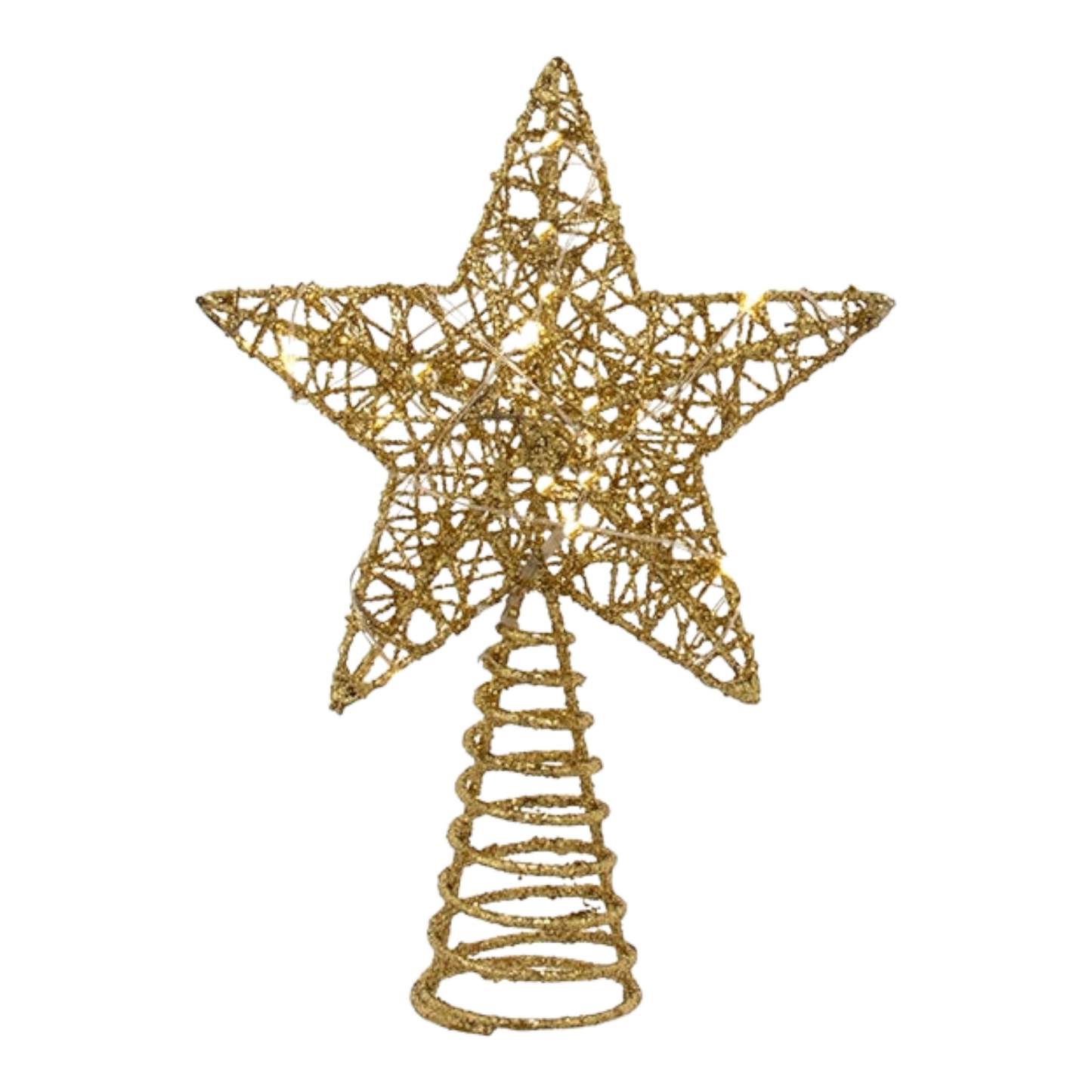 6" Battery Operated Lighted Gold Tree Topper