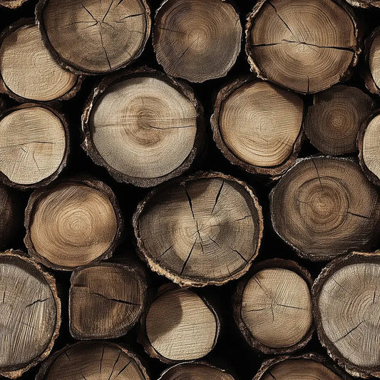 Rustic Fireside Log Stack