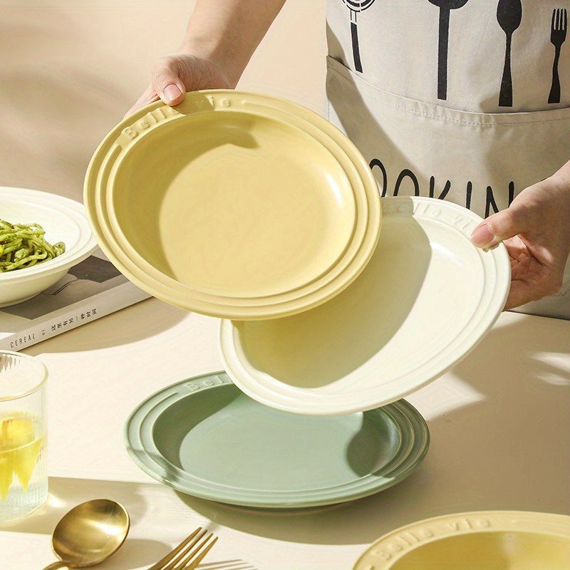 Nordic Style Ceramic Salad Plate Versatile Tableware Essential