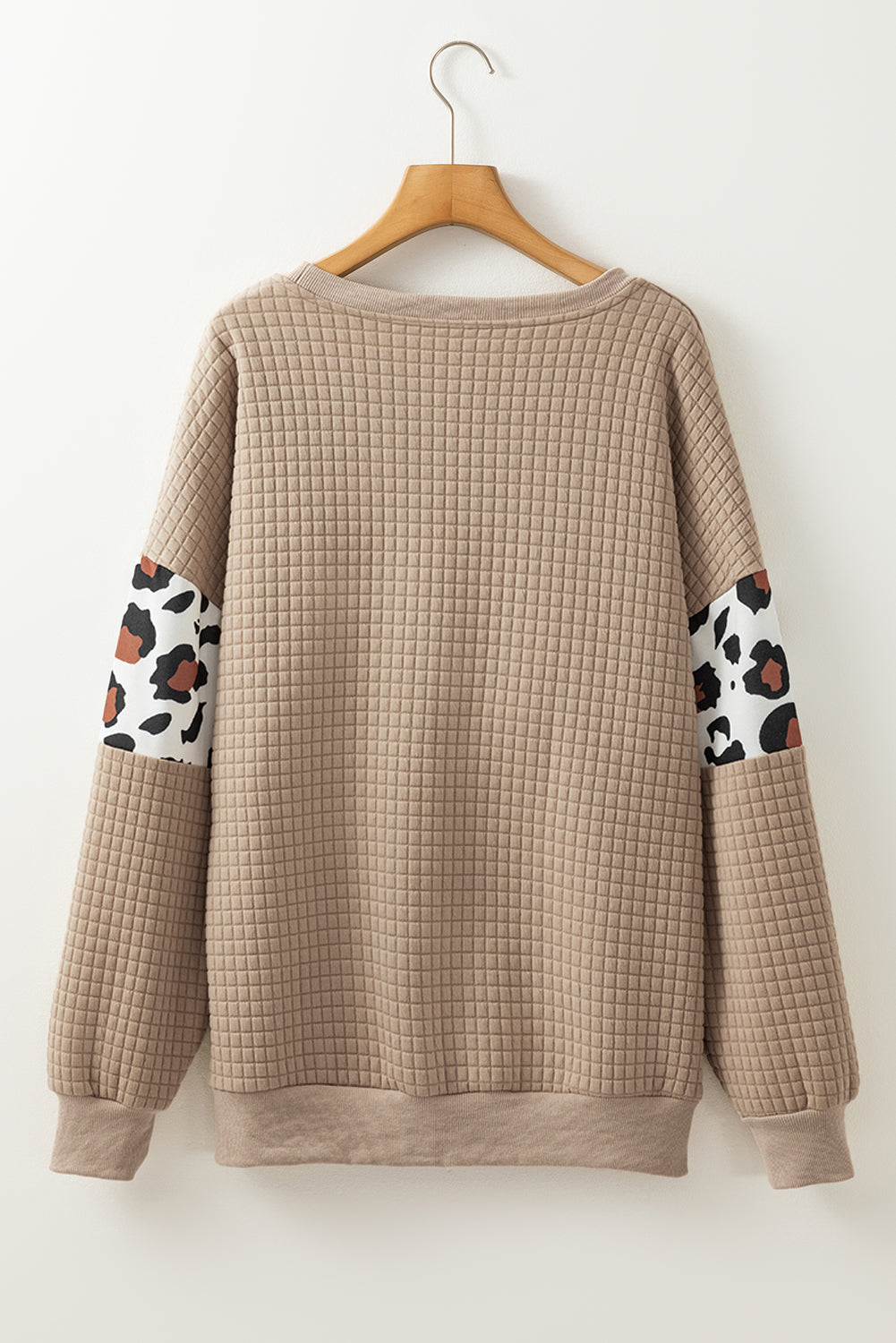Parchment Leopard Quilted Patchwork Pullover women's r Sweatshirt