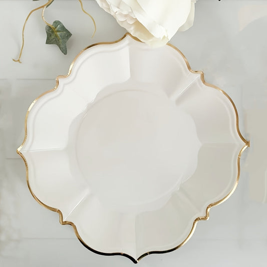 Elegant 60Piece White Disposable Plate Set for Events
