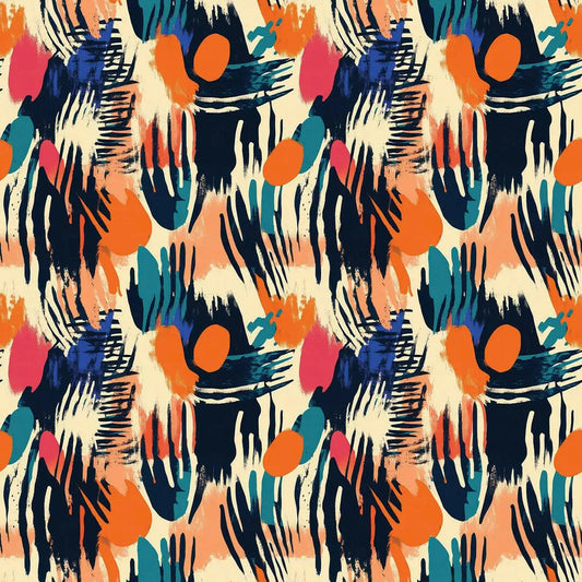 Dynamic Brushwork Abstract Mural