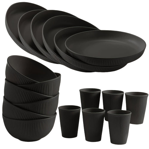 18Piece Unbreakable Dinnerware Set Microwave Dishwasher Safe