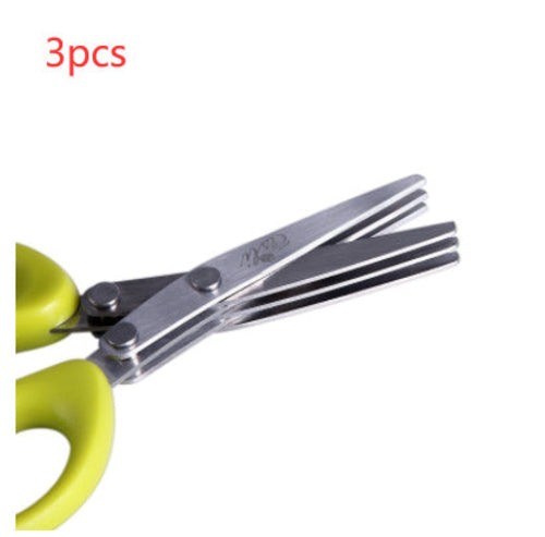 Multifunctional Multi-layer Green Onion Scissors Stainless Steel Onion | Kitchen Accessories | Kitchen + Metal