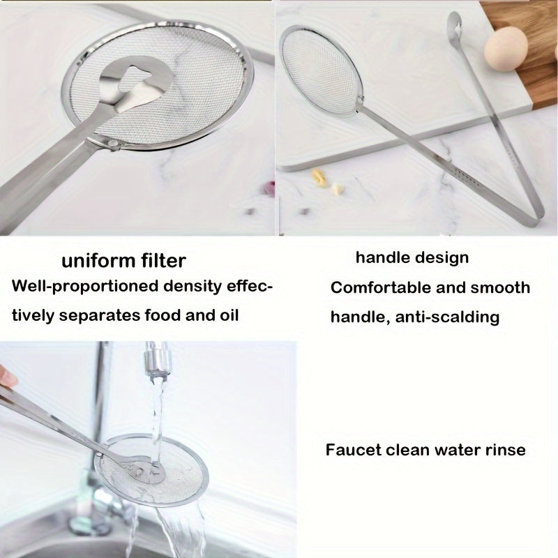 HeatResistant Stainless Steel Strainer Tongs for Frying