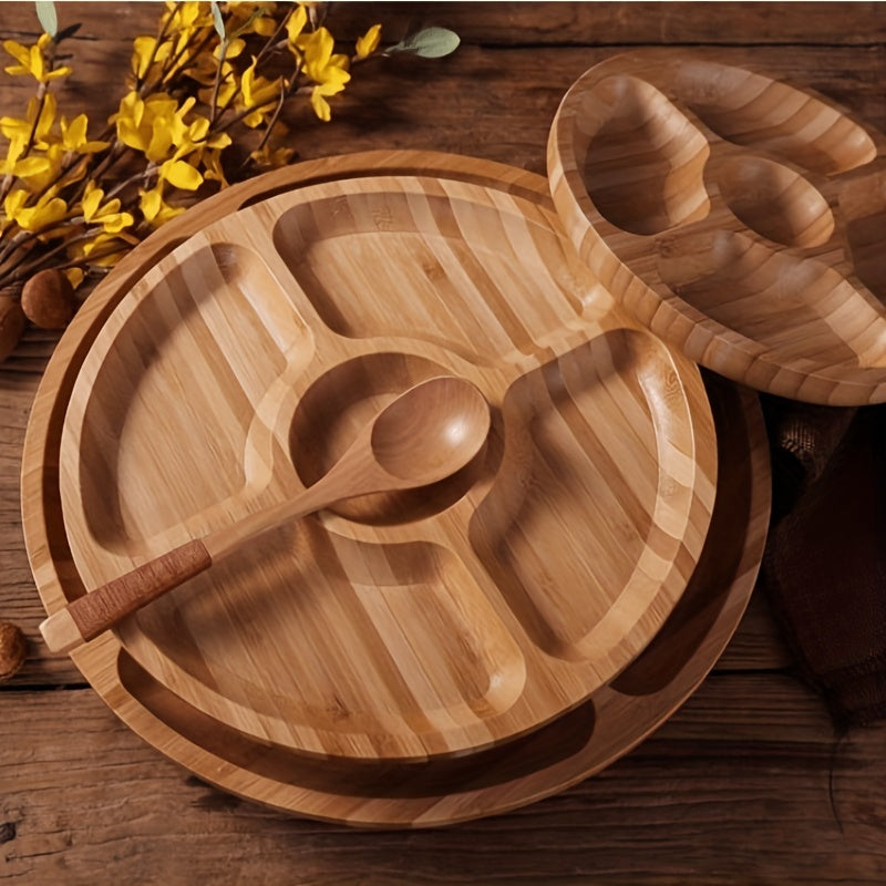 Multifunctional Wooden Cheese Snack Tray with Dividers