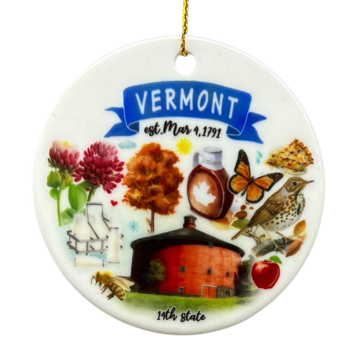 Vermont State Themes Ornament
