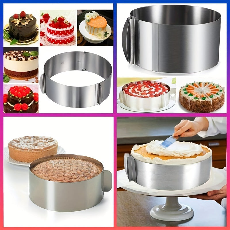 Expandable Stainless Steel Cake Ring Mold Adjustable Baking Tool