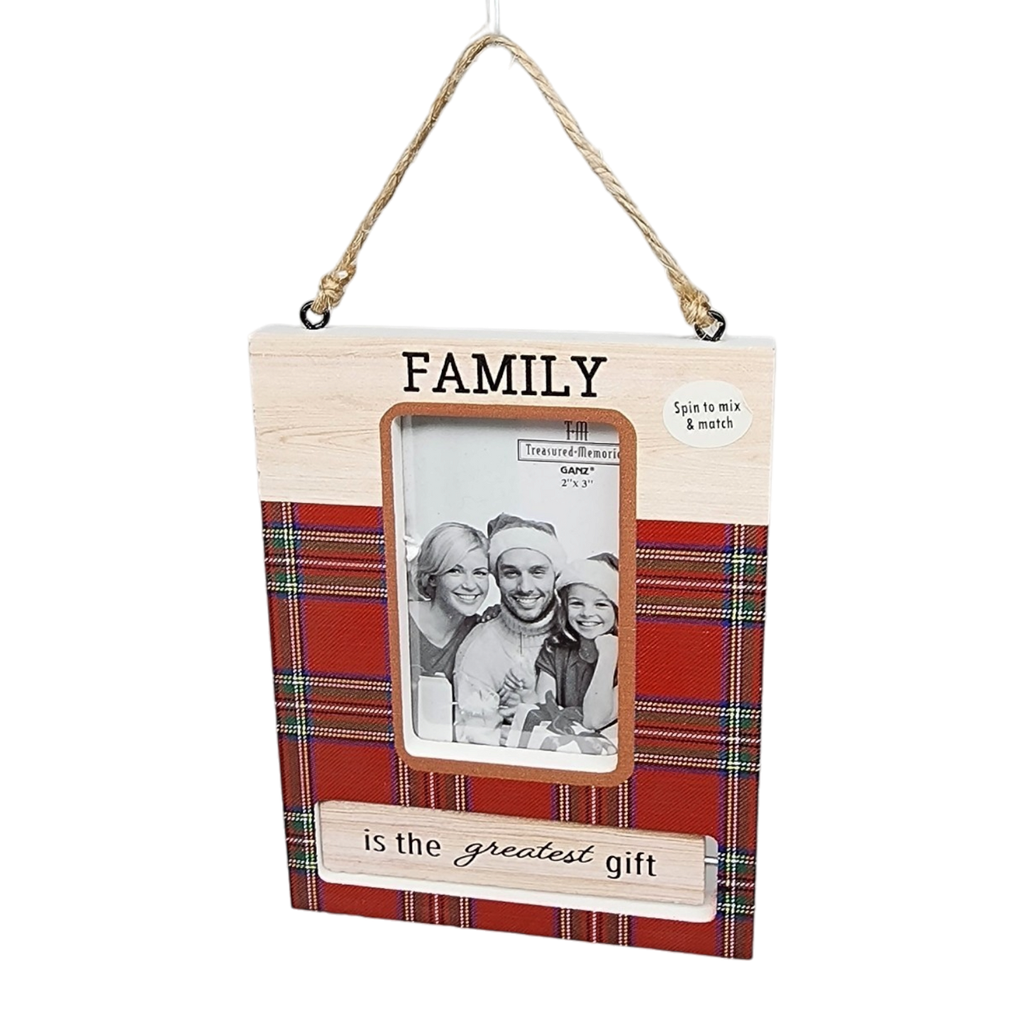 Spinning Frame Ornament - Family