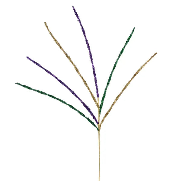 39"L V-CUT FOIL GLITTER SPRAY MARDI GRAS