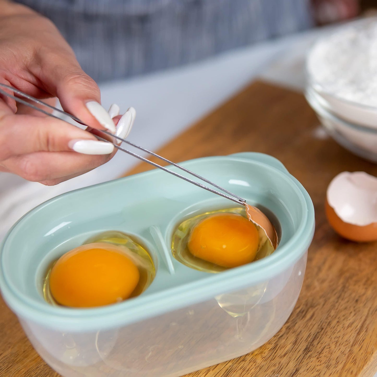 Deluxe 4 In 1 Egg Separator Set Double Egg White Separator With