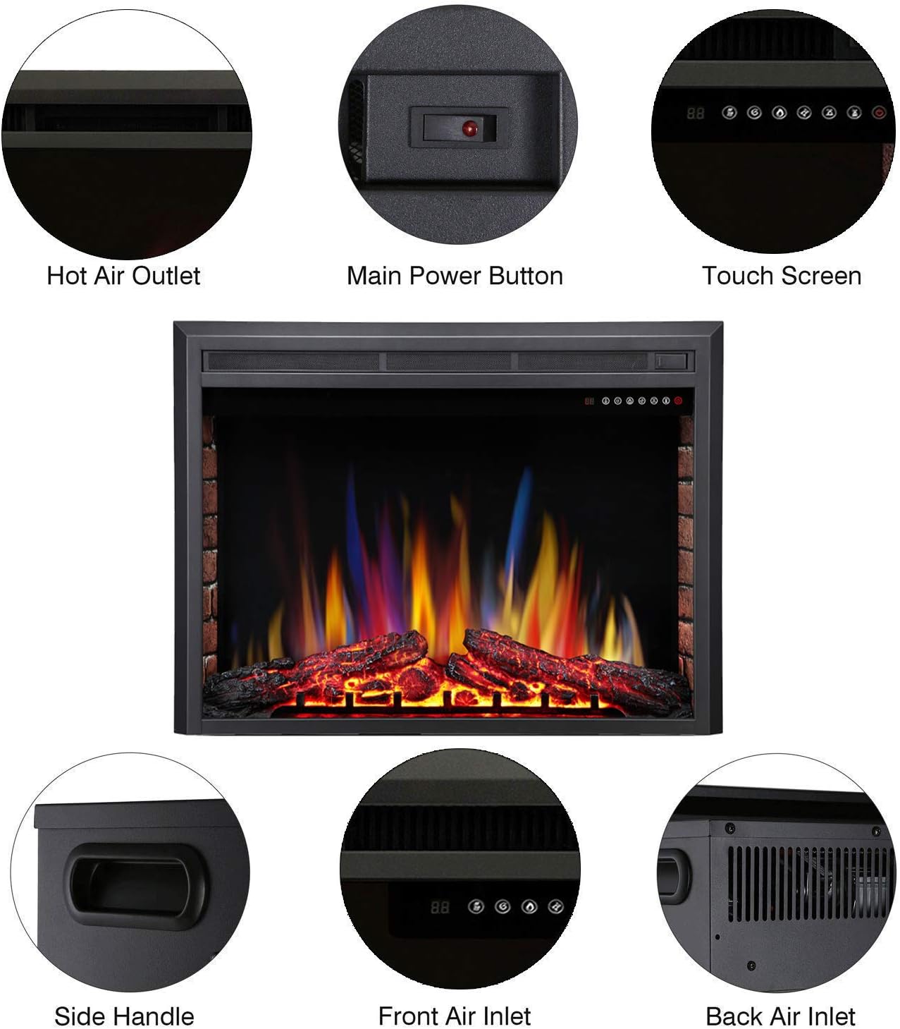 Electric Fireplace Insert Adjuatble Flame Colors 936A,939A,936BXB,939BXB