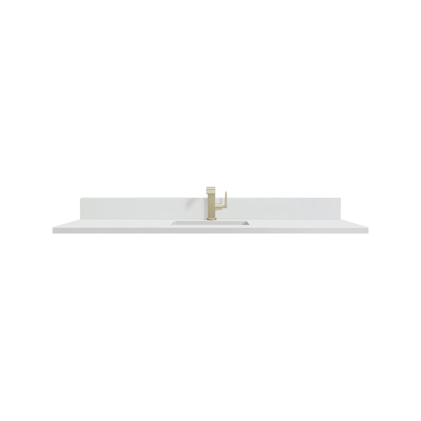 60" Single Top, Single-Hole, 3 CM White Zeus Silestone w/ Backsplash & Sink
