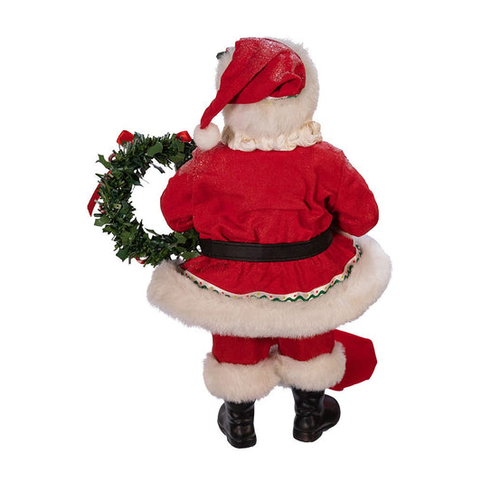 Fabriche Gingerbread Santa With Stocking and Wreath