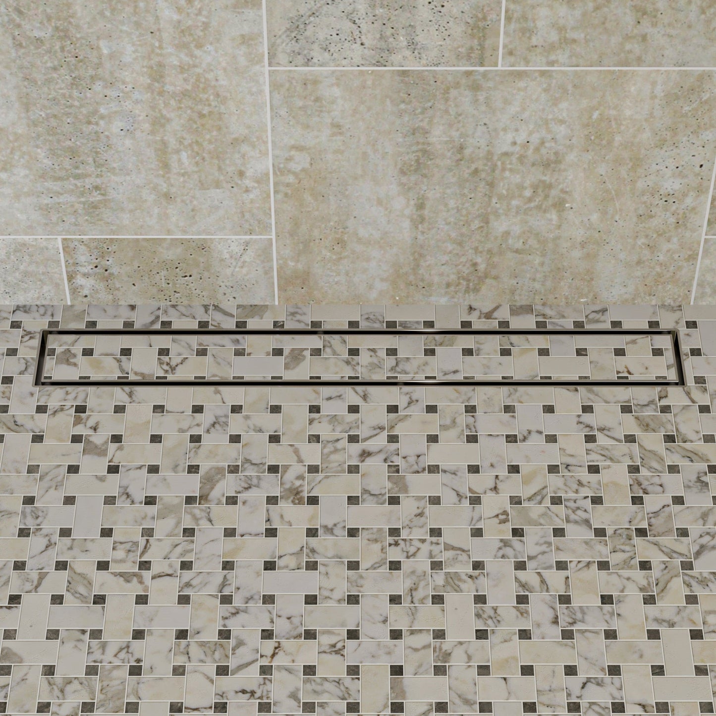 ALFI brand ABLD24A 24" Long Modern Stainless Steel Linear Shower Drain w/o Cover