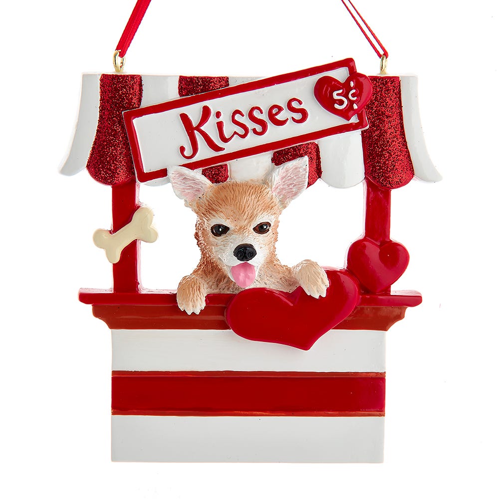 Dog Kisses - Kissing Booth Ornament - Chihuahua