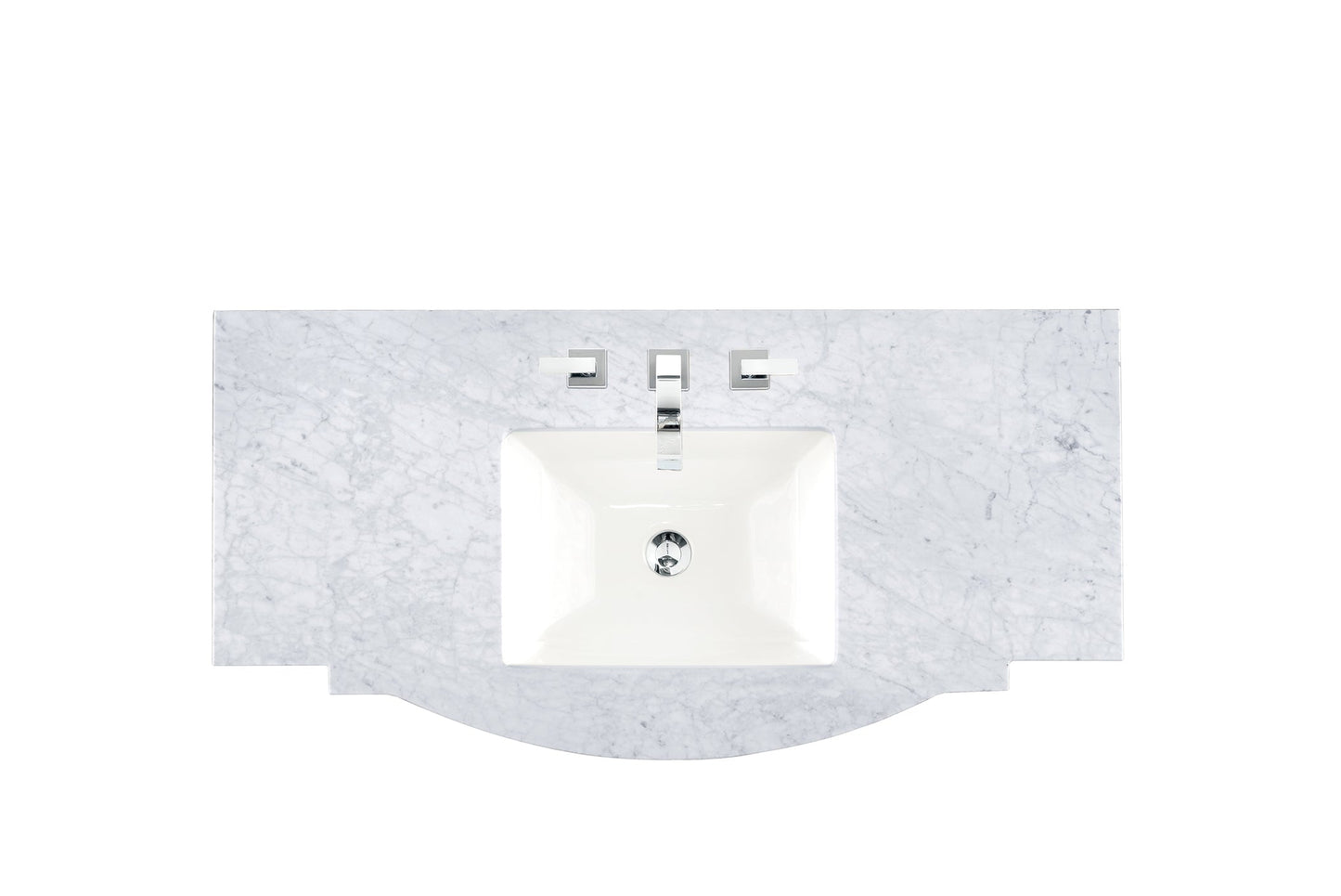 46" Single 3 CM Top, Carrara White Marble w/ Sink