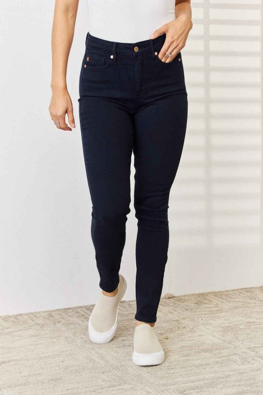 Judy Blue Tummy Control Skinny Jeans - Full Size Garment Dyed Women's Jeans