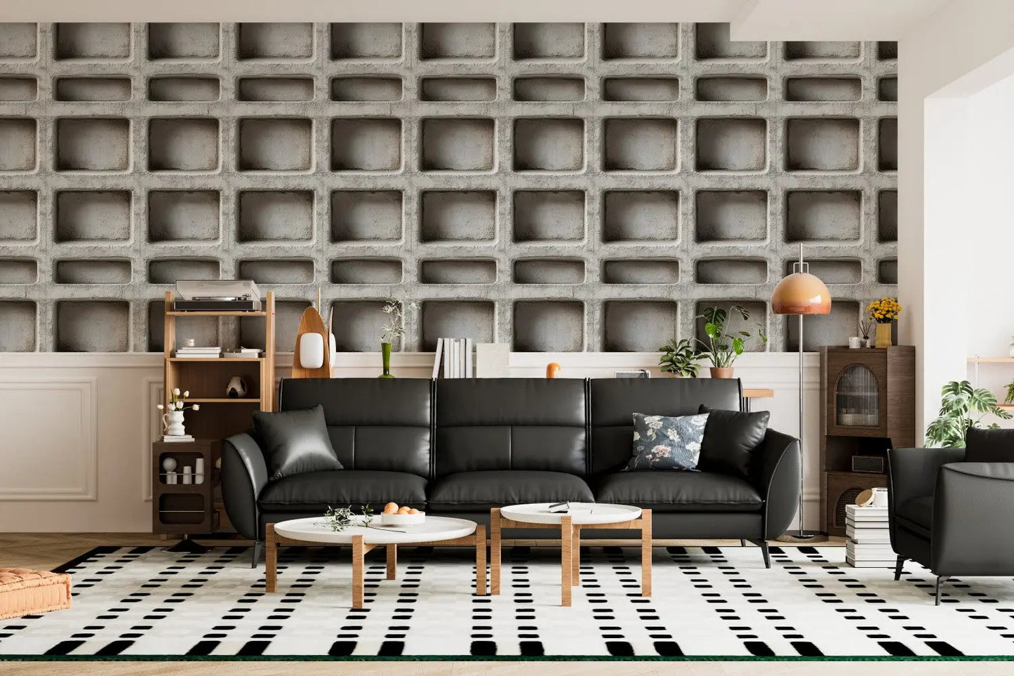 Monolithic Concrete Grid Wall