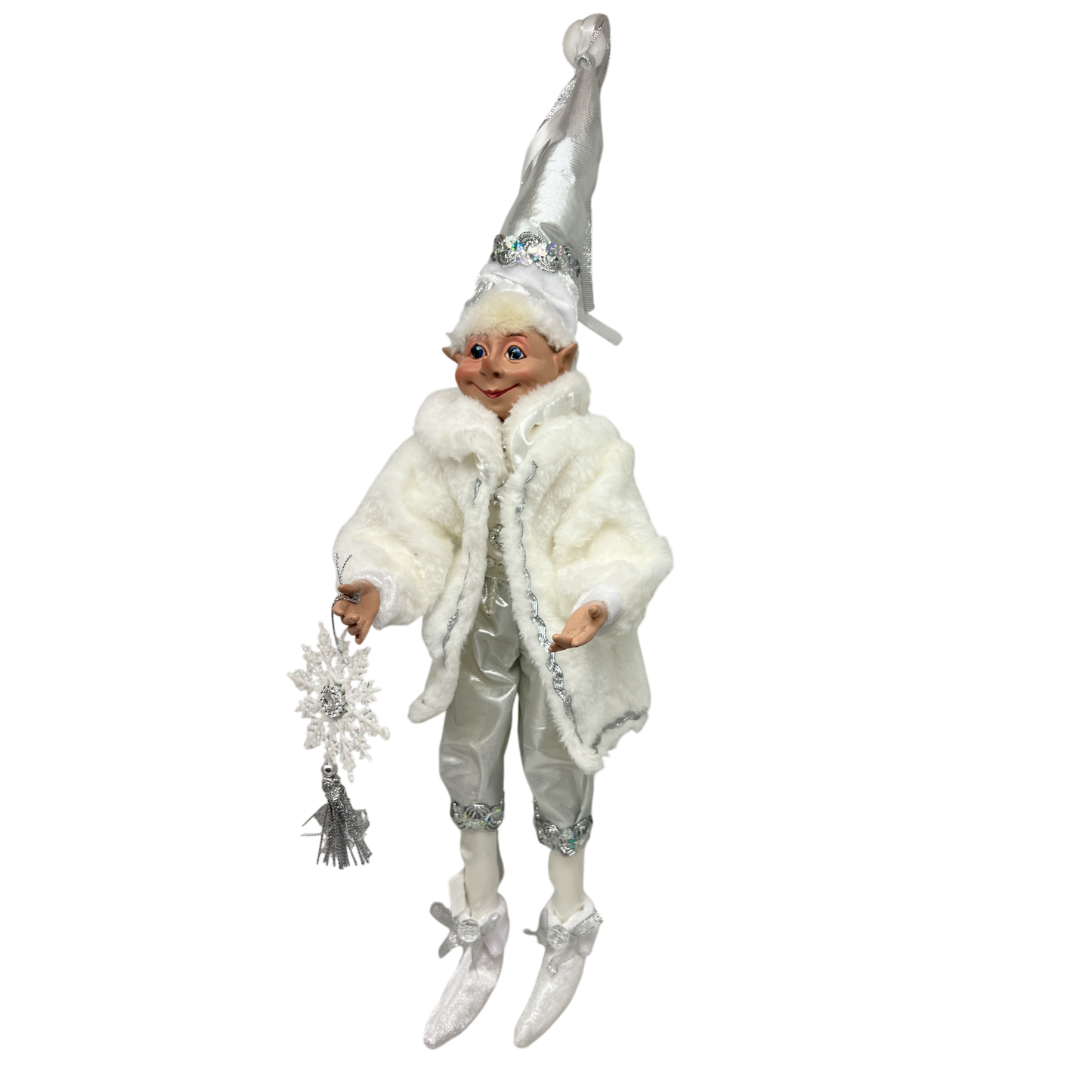 Posable Whimsical Winter Elf With Snowflake
