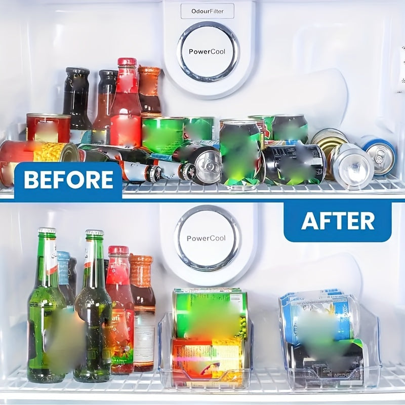 1pc Clear Plastic Refrigerator Organizer Bin