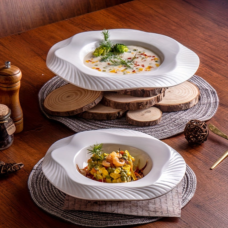 Chic Ceramic Serving Plates for Gourmet Desserts 25cm Diameter