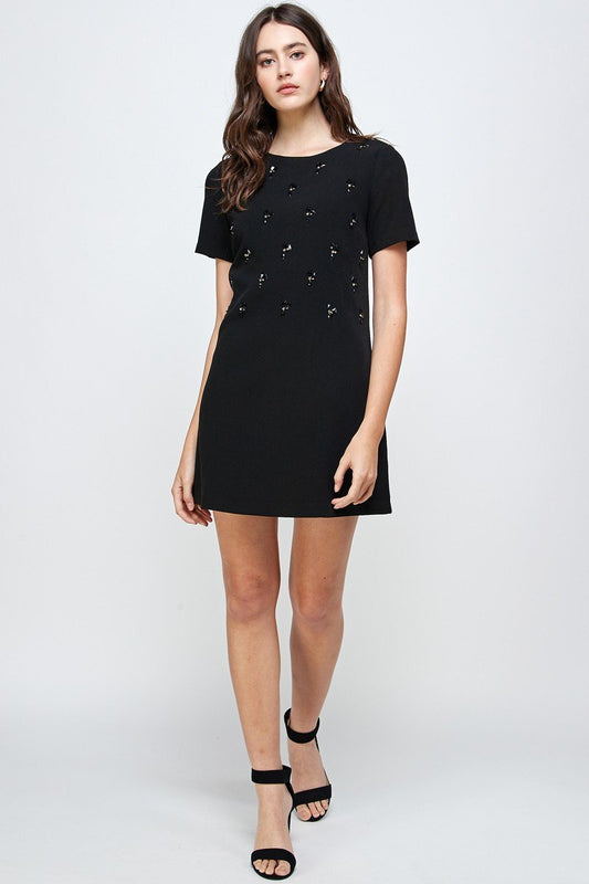 Embellished Short Sleeve Mini Dress | Apparel | Kitchen + Metal