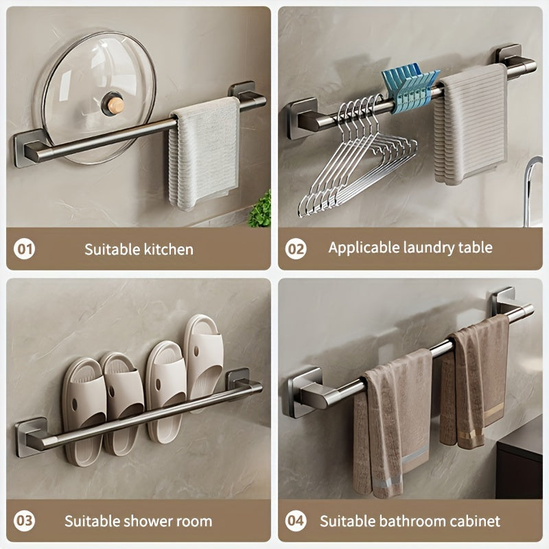 MRSINE Durable Adhesive Towel Bar SpaceSaving Wall Mount