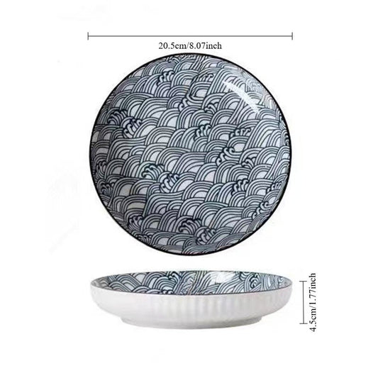 4Piece Japanese Ceramic Dinner Plates Set 1778 cm